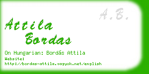 attila bordas business card